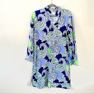 ☘️ Jude Connally Dress | Blue & Green Paisley | M